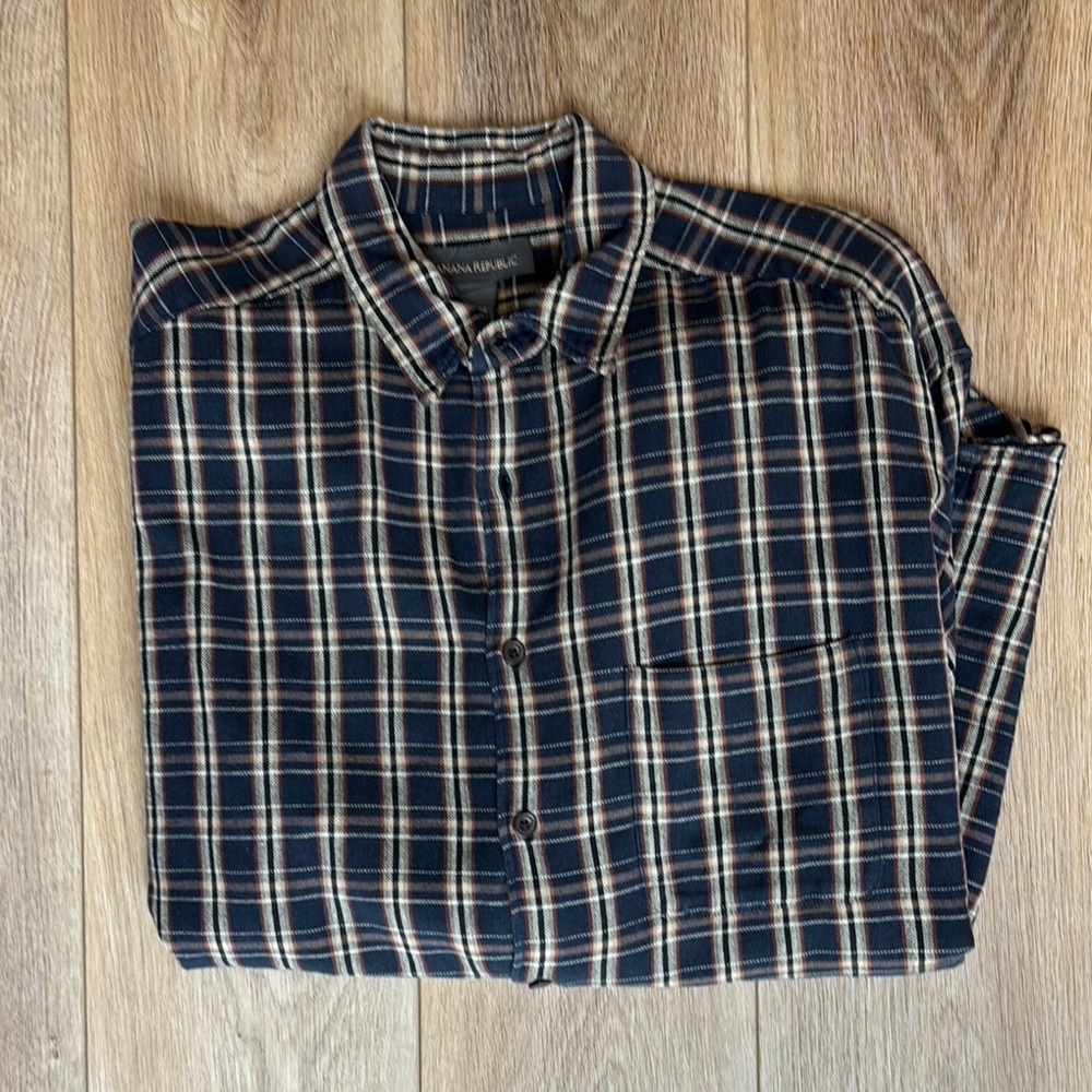 Banana Republic Brown and Blue Flannel